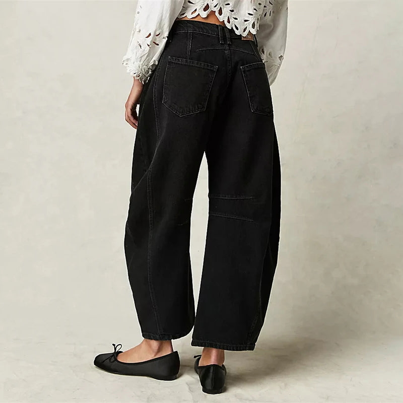 Anna-Berg | Blue Barrel-Leg Denim Jeans