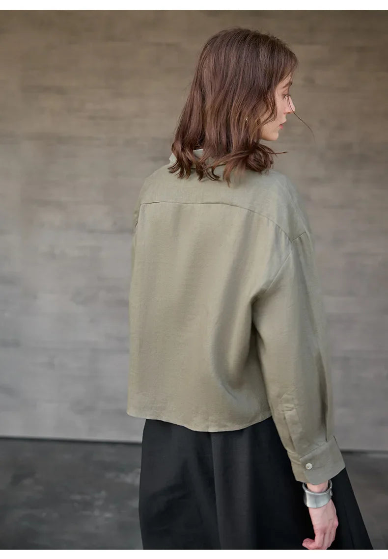 Anna-Berg | Cropped Linen Overshirt