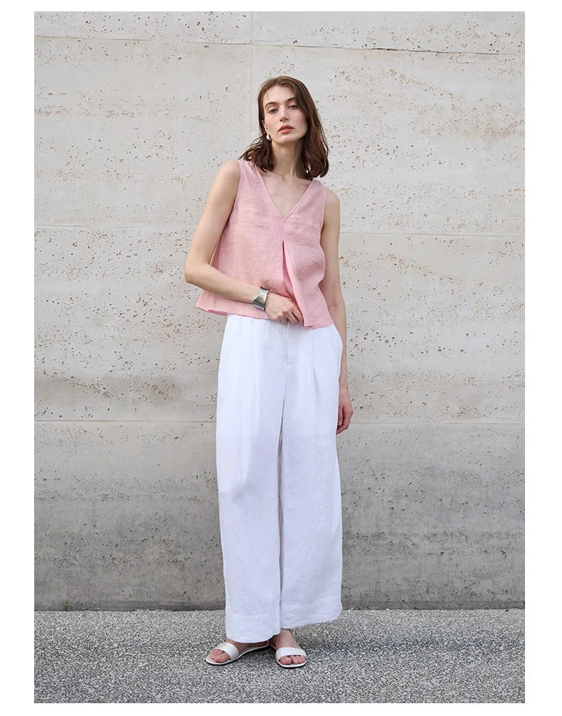 Anna-Berg | Light Blue Reversible Chambray Linen Vest