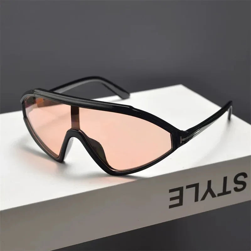 Anna-Berg | Black Angled Acetate Sunglasses