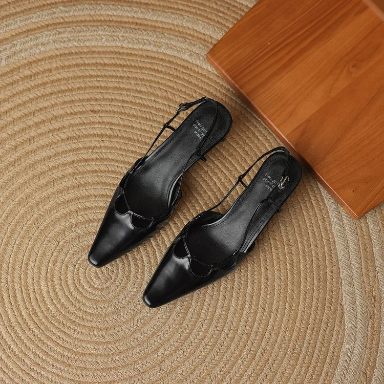 Anna-Berg | Genuine Leather Slingback Heels