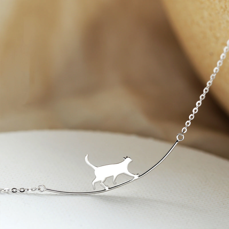 Cat Climbing Collar in Silver