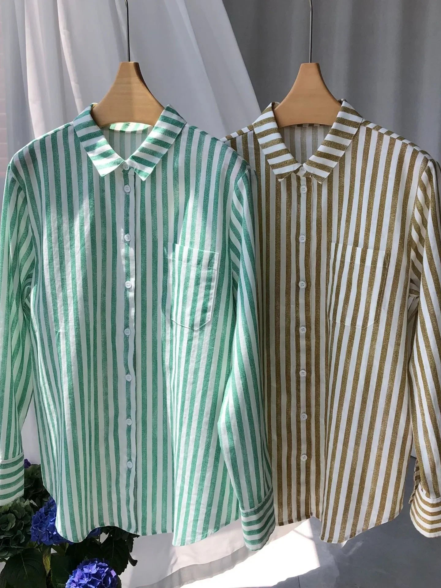 Anna-Berg | Relaxed Fit Striped Linen Shirt