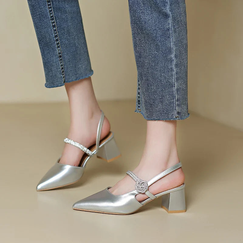 Anna-Berg | Elegant Pointed Toe Leather Heels