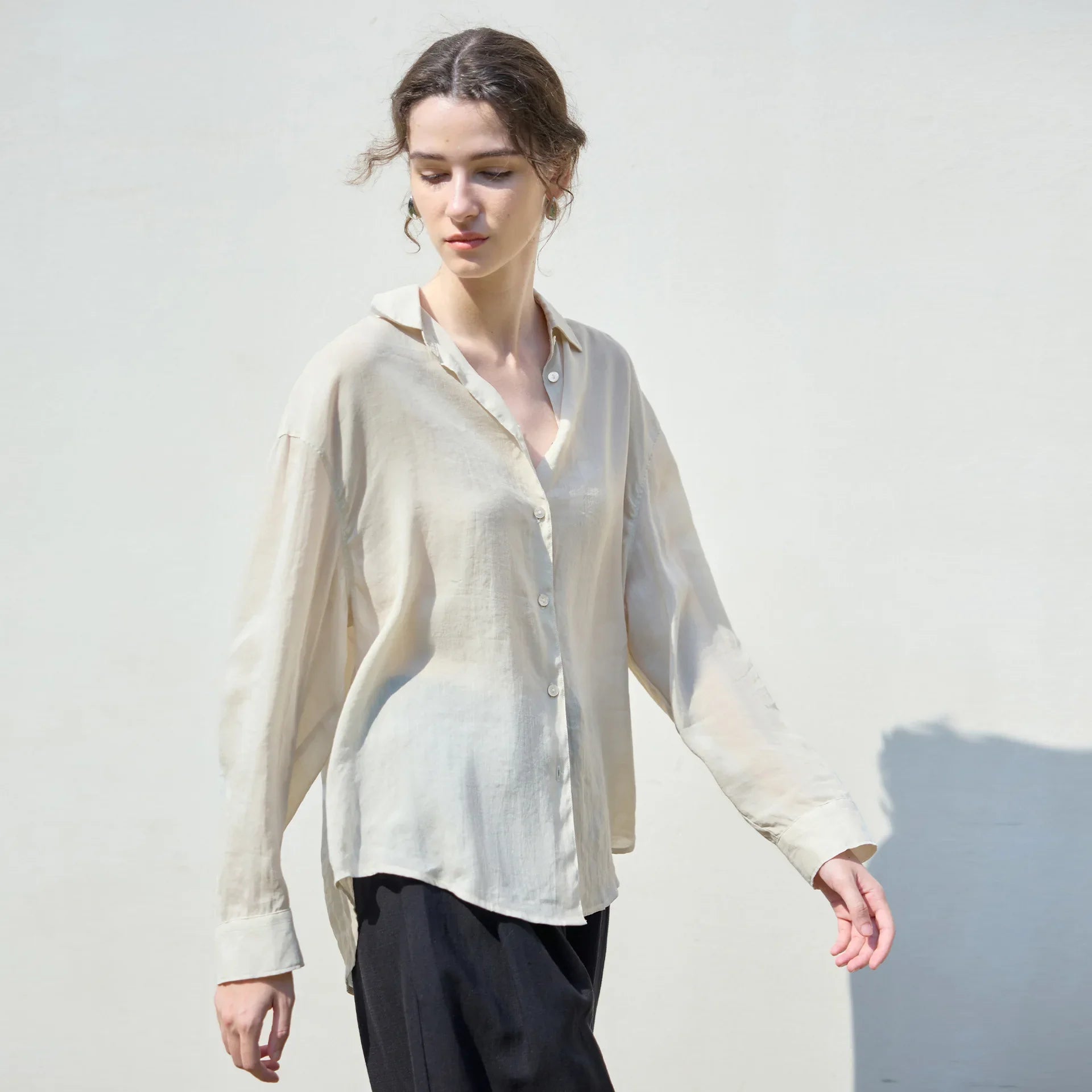 Anna-Berg | Relaxed Fit Button-Up Ramie Shirt