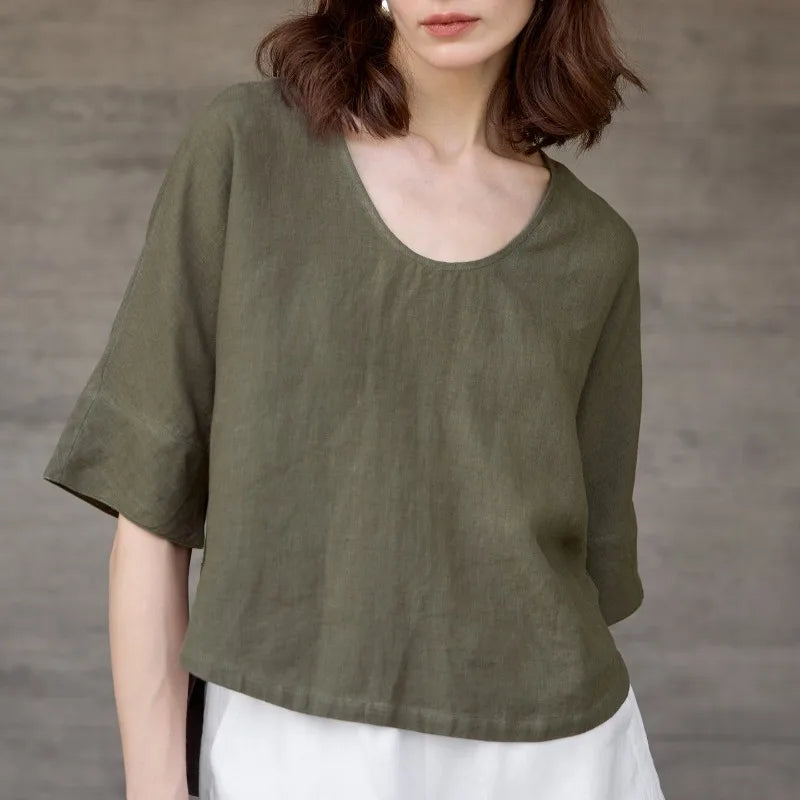 Anna-Berg | V-Neck Boxy-Fit Hemp Top