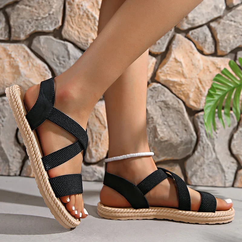 Anna-Berg | Leather Sandals with Ankle Strap