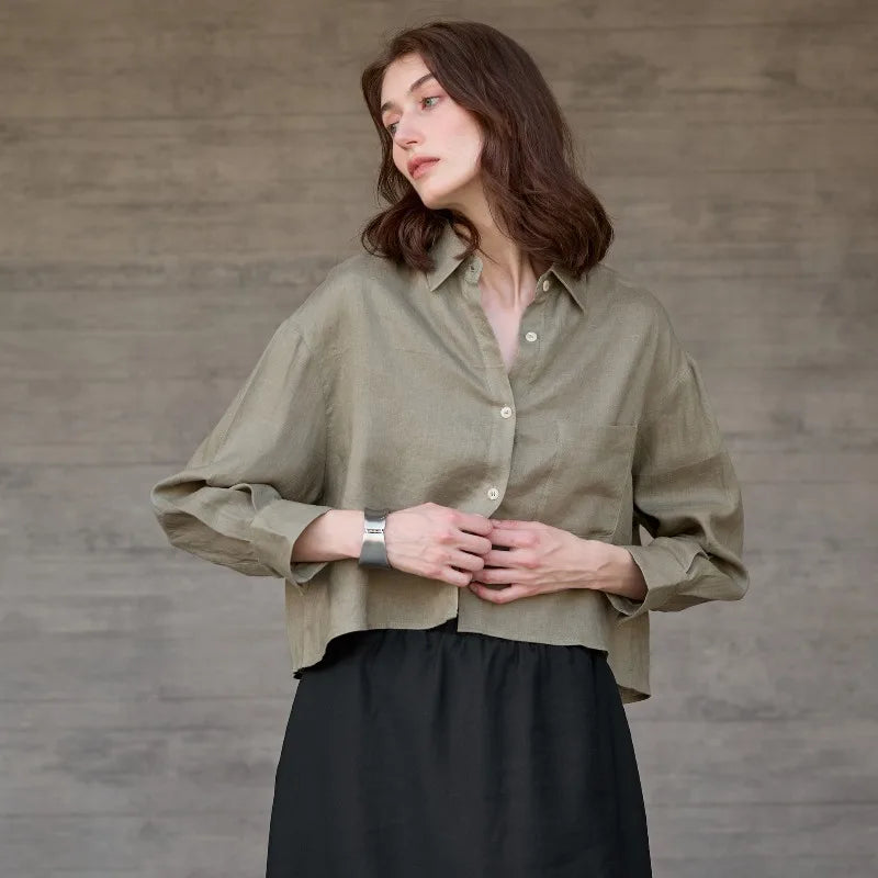 Anna-Berg | Cropped Linen Overshirt