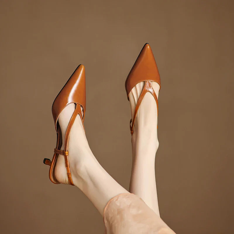 Anna-Berg | Slingback Heels in Leather