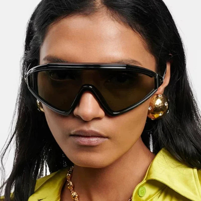 Anna-Berg | Black Angled Acetate Sunglasses