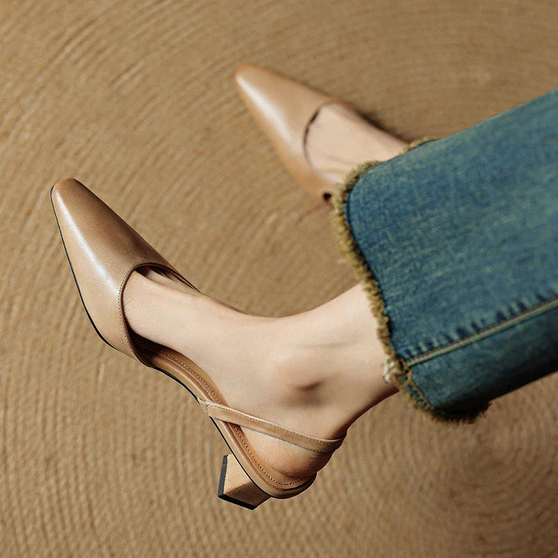 Anna-Berg | Leather Slingback Heels