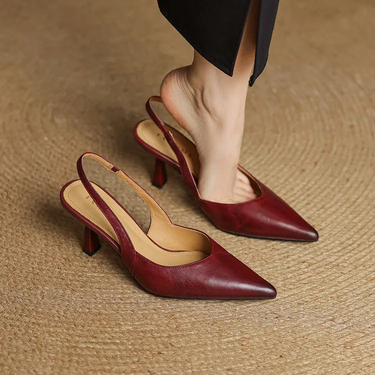 Anna-Berg | Leather Slingback Heels