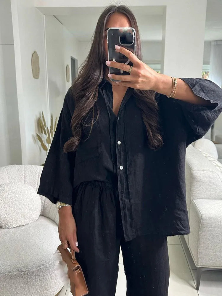 Anna-Berg | Relaxed Fit Linen Two-Piece Set