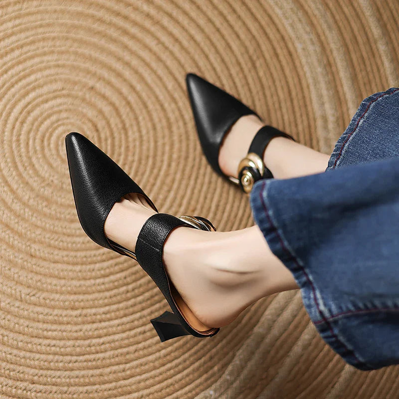 Anna-Berg | Garnet Leather Heels