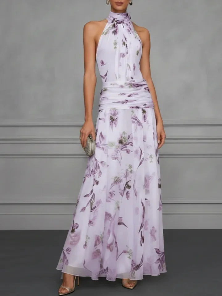 Anna-Berg | Floral Halter Wedding Guest Dress