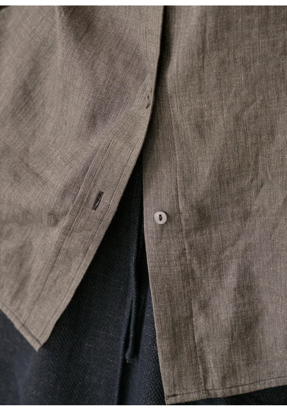 Anna-Berg | Beige Relaxed Fit Linen Shirt