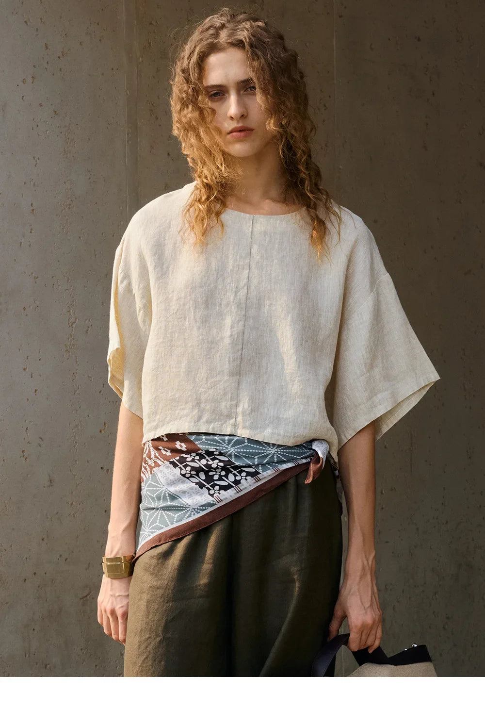 Anna-Berg | Flared-Sleeve Linen Pullover