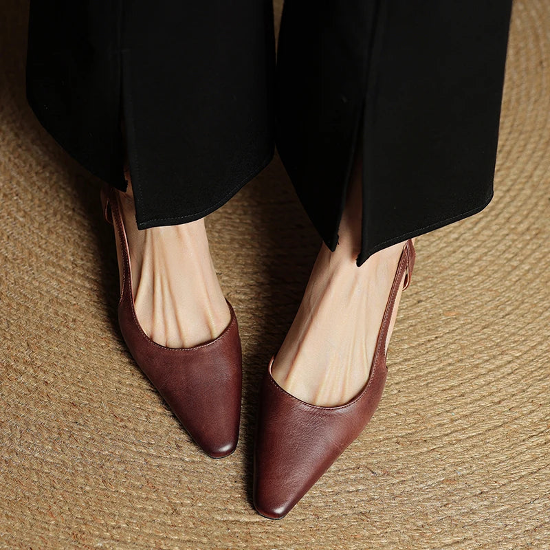 Anna-Berg | Leather Slingback Heels