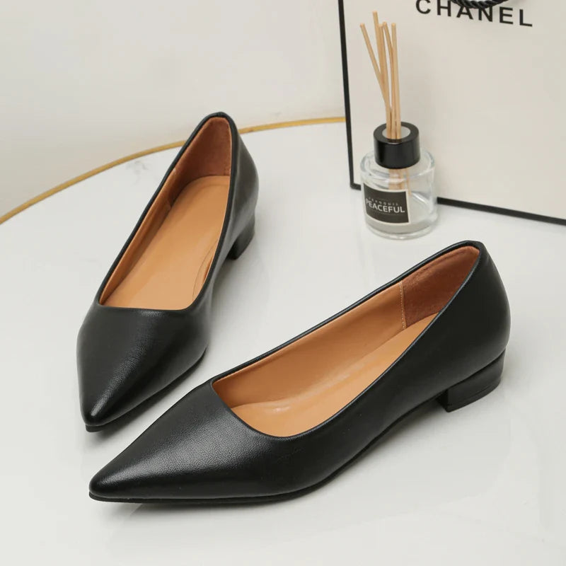 Anna-Berg | Elegant Pointed Toe Leather Pumps