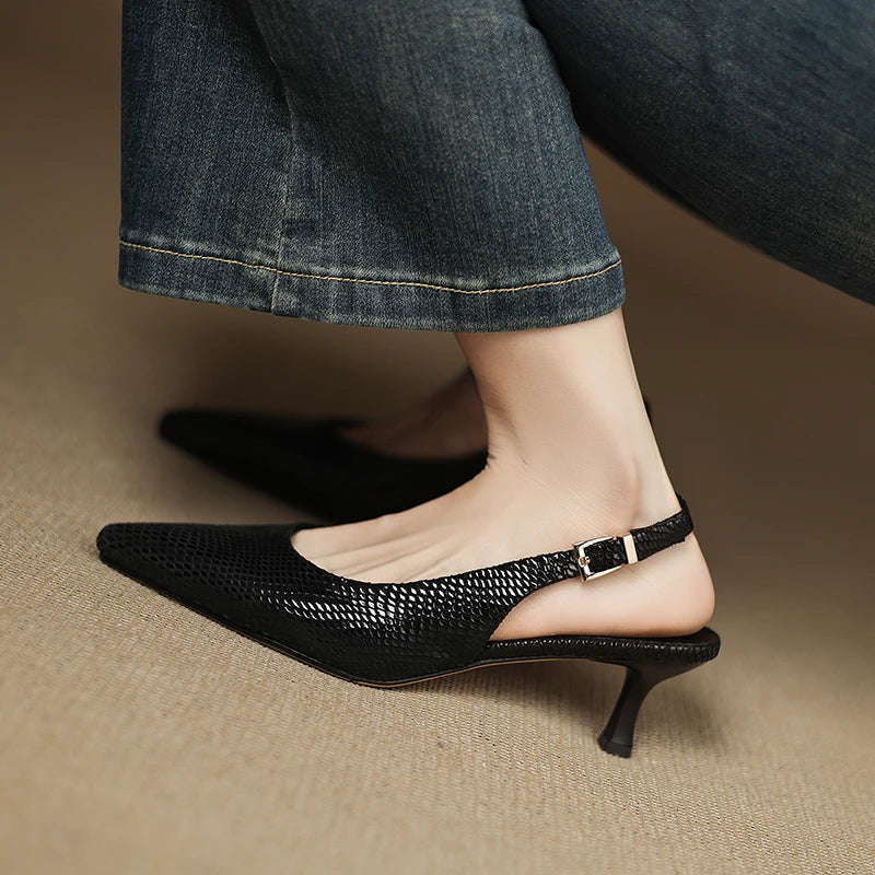 Anna-Berg | Slingback Heels in Leather