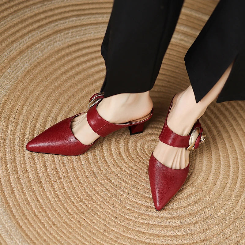 Anna-Berg | Garnet Leather Heels
