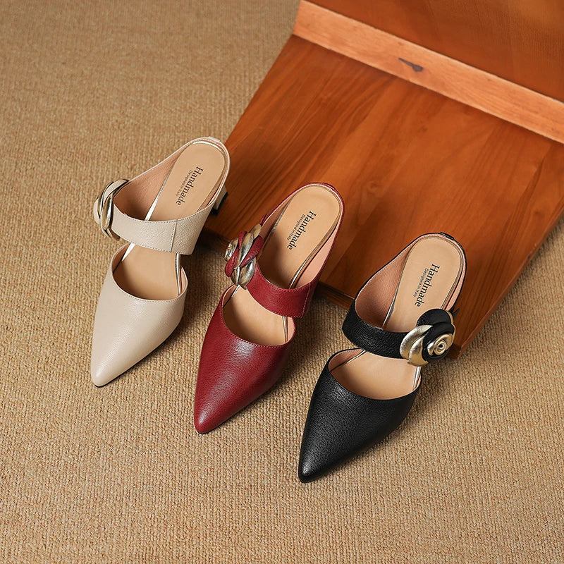 Anna-Berg | Garnet Leather Heels