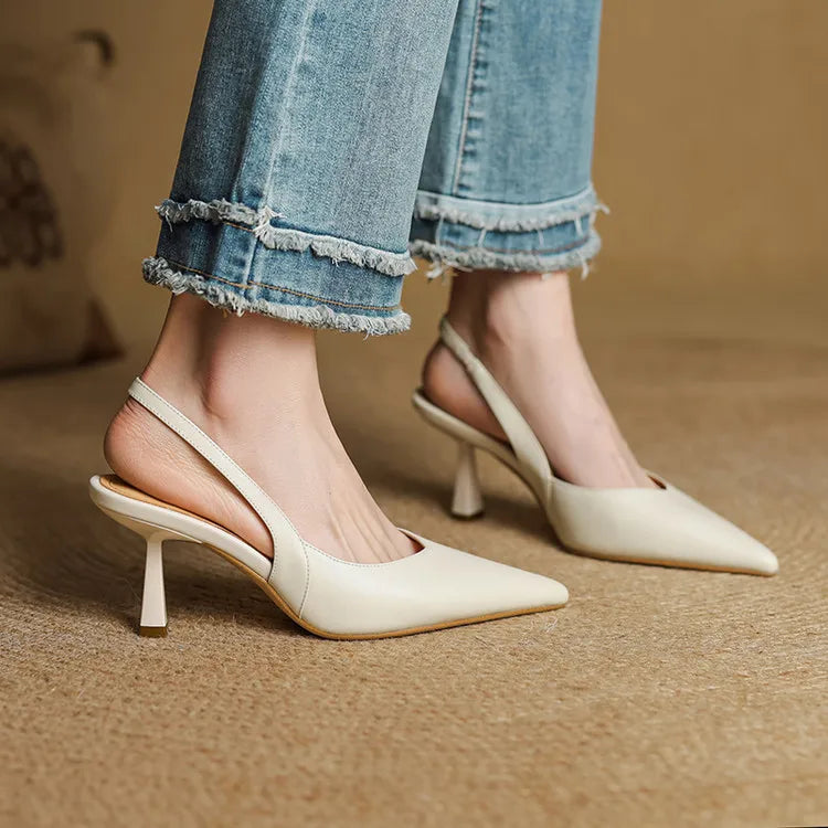 Anna-Berg | Leather Slingback Heels
