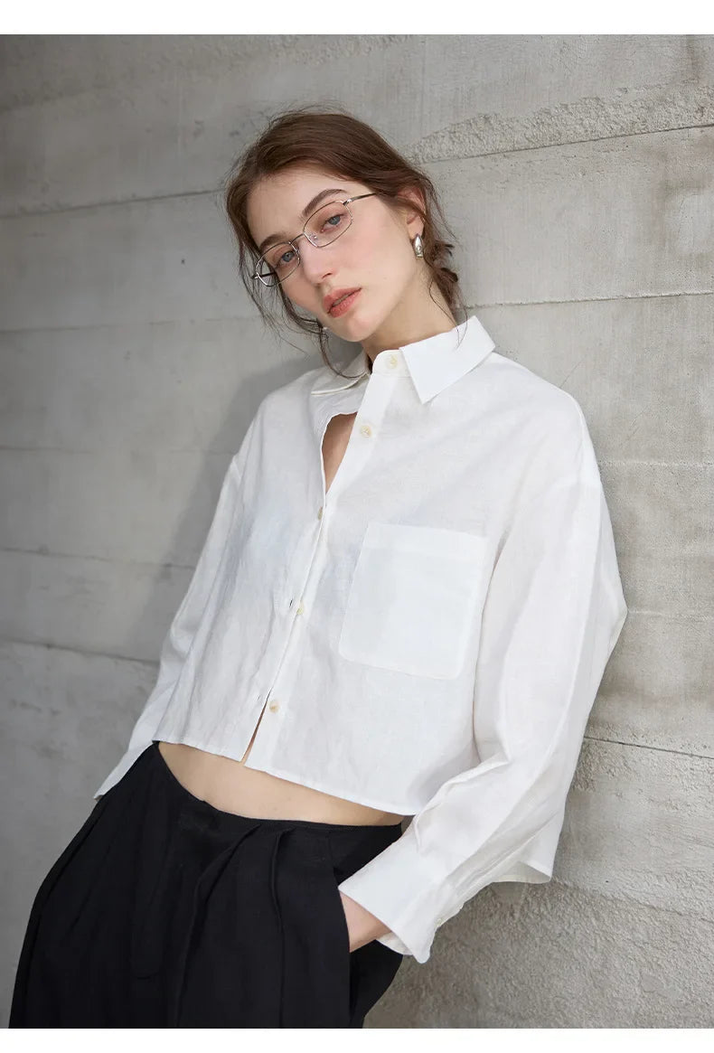 Anna-Berg | Cropped Linen Overshirt