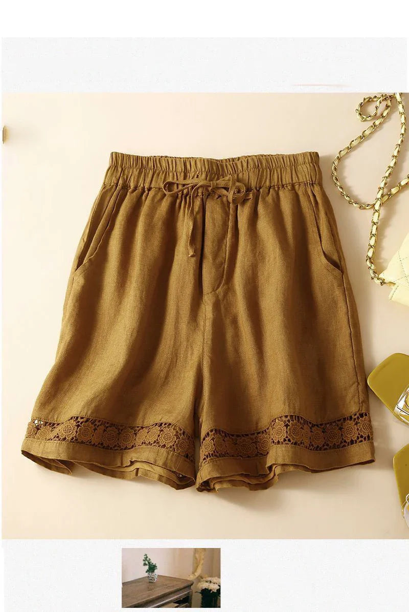 Anna-Berg | Embroidered Linen Shorts