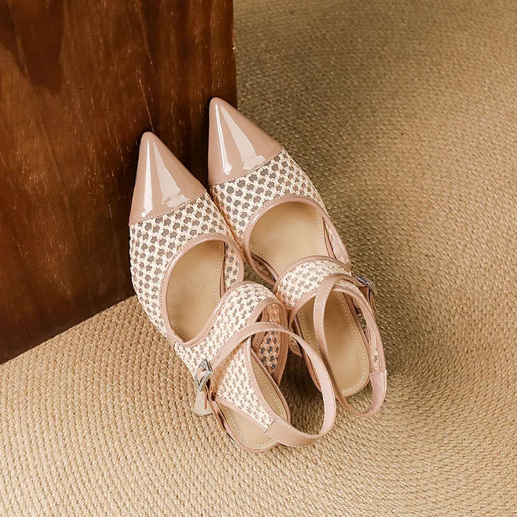 Anna-Berg | Velour Leather Slingbacks