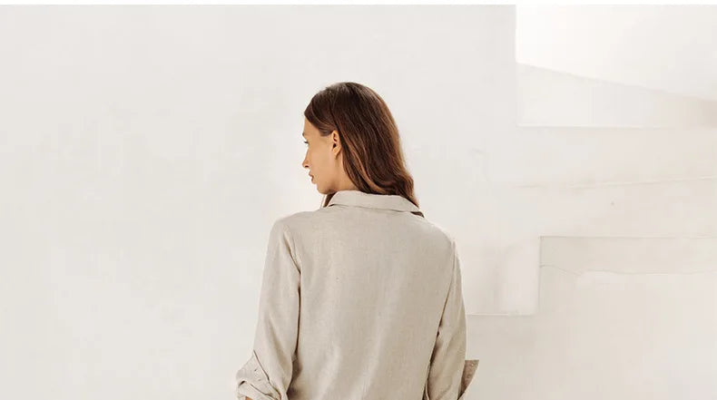 Anna-Berg | Ruffle-Waist Wide-Leg Linen Pant