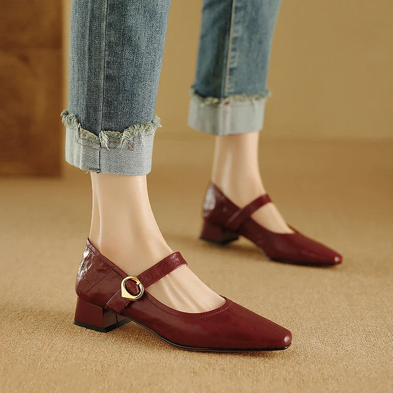 Anna-Berg | Merlot Leather Heels