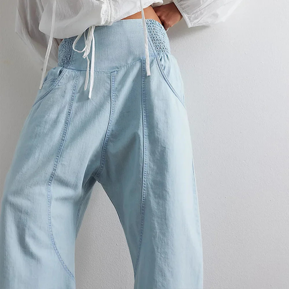 Anna-Berg | Black Wide-Leg Relaxed-Fit Cotton Pant