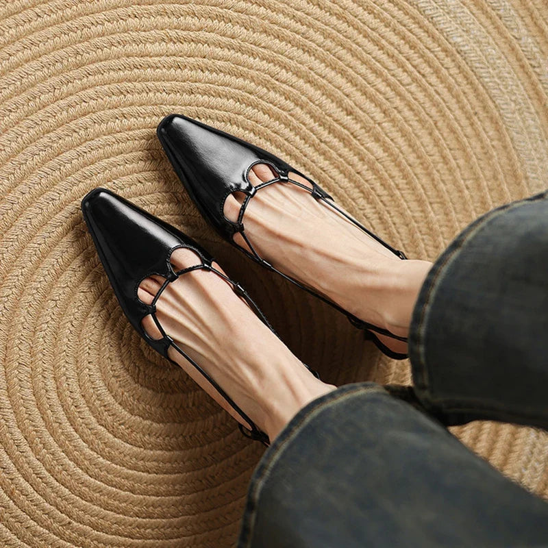 Anna-Berg | Genuine Leather Slingback Heels