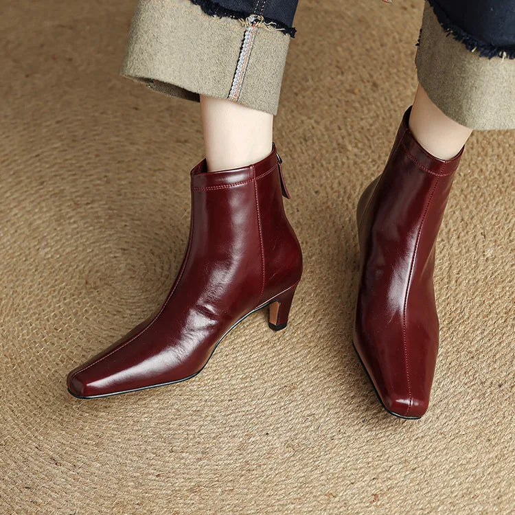 Anna-Berg | Black Leather Ankle Boots