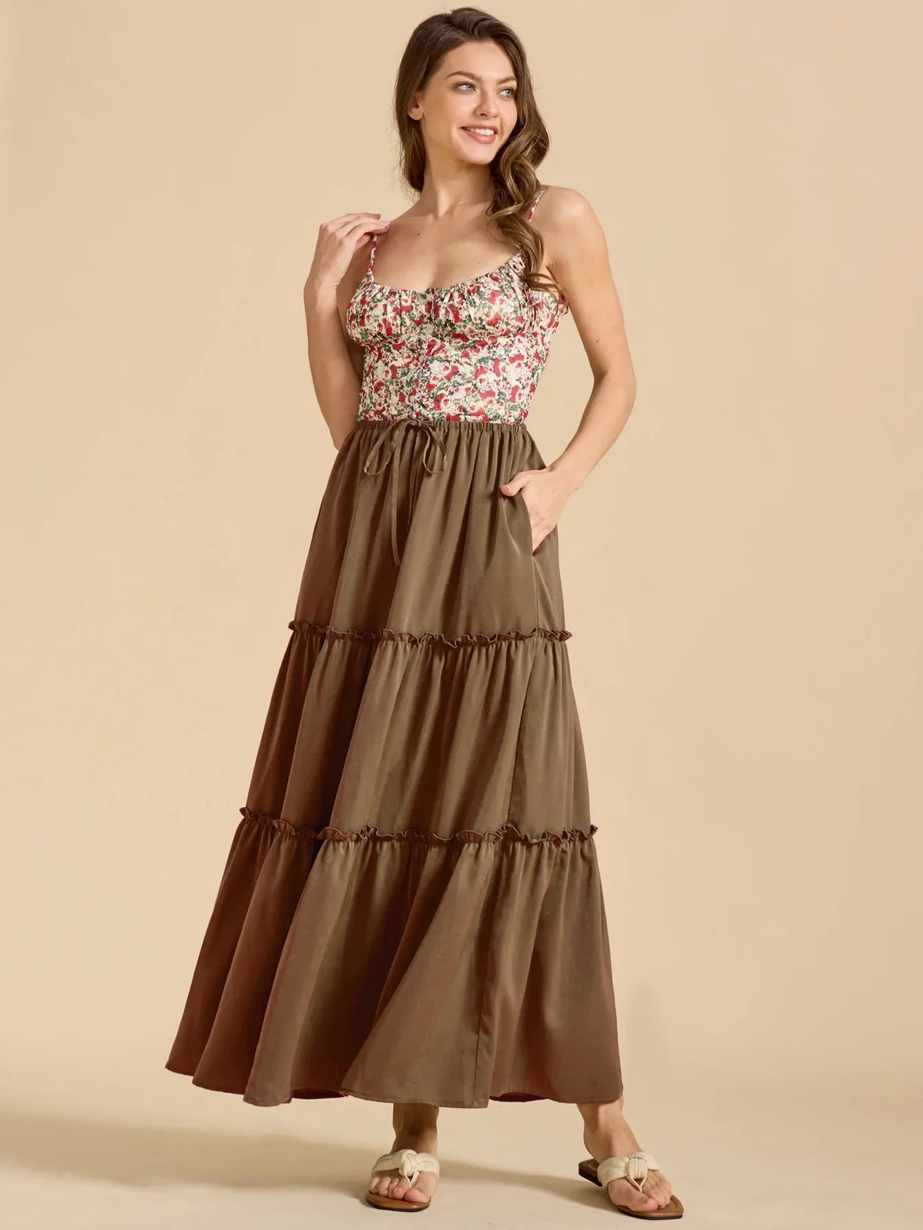Anna-Berg | Sage Tiered Cotton Maxi Skirt