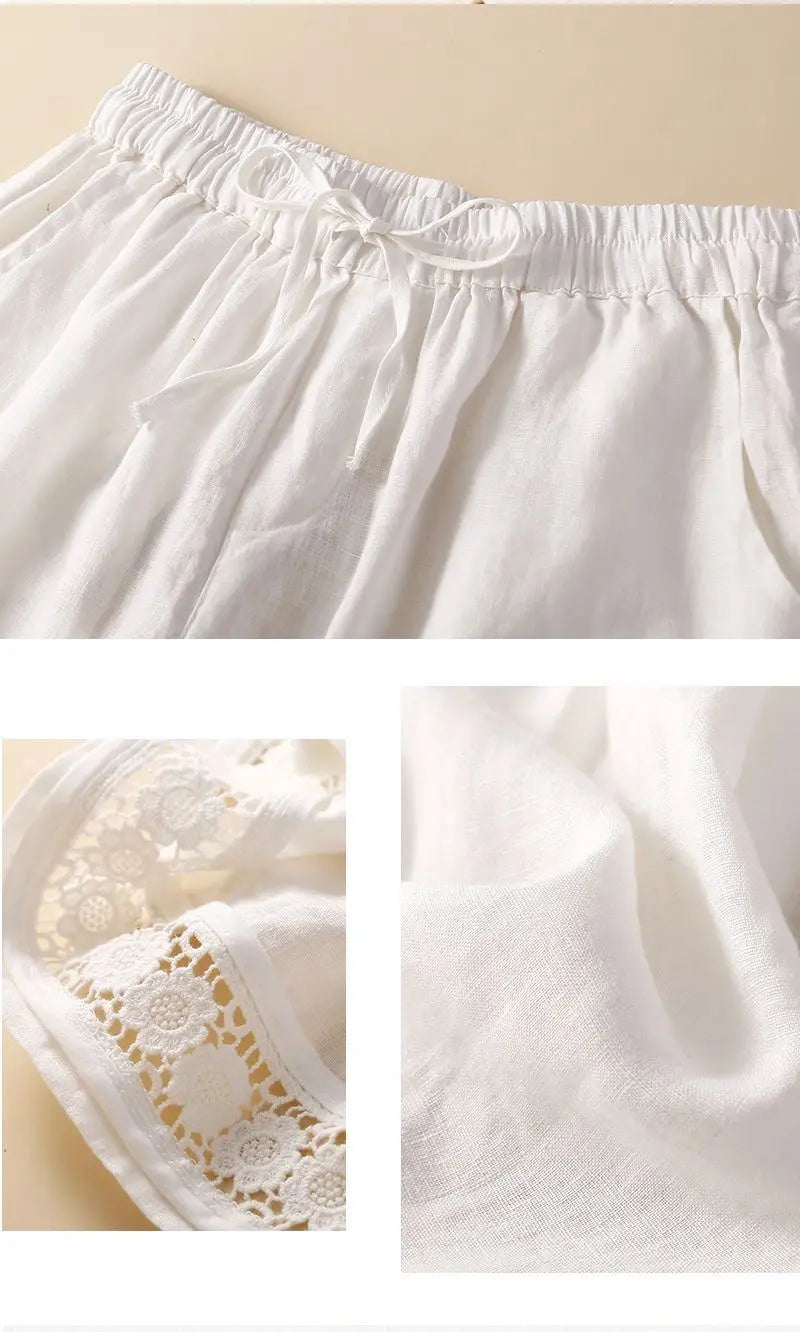 Anna-Berg | Embroidered Linen Shorts