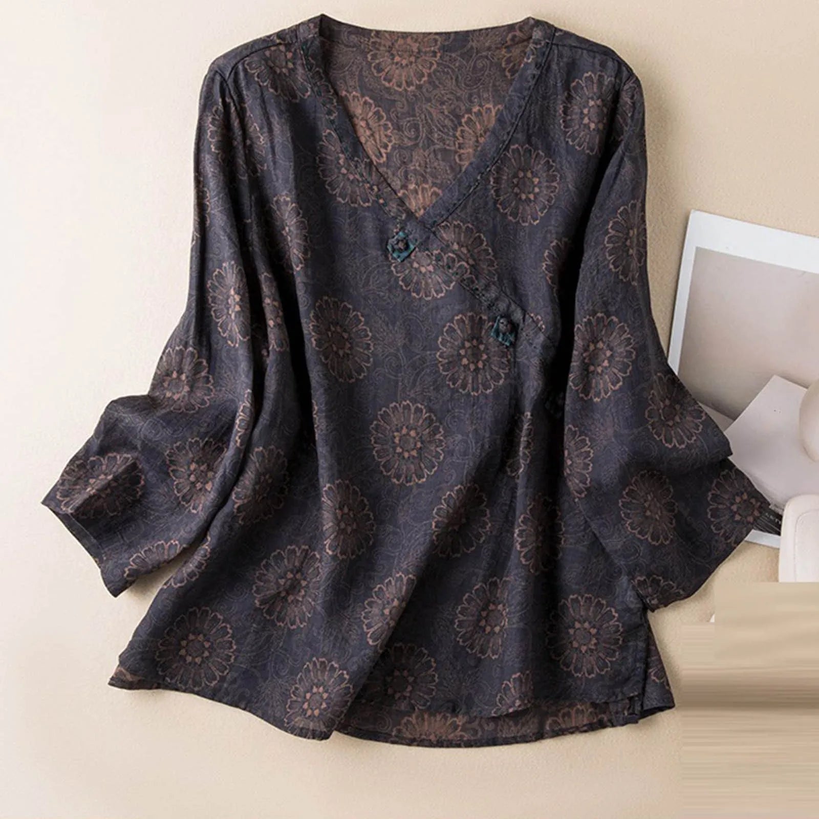 Anna-Berg | Ivory Wrap-Front Silk-Blend Blouse