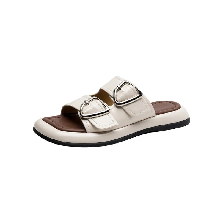 Anna-Berg | Twin-Buckle Slide Sandals