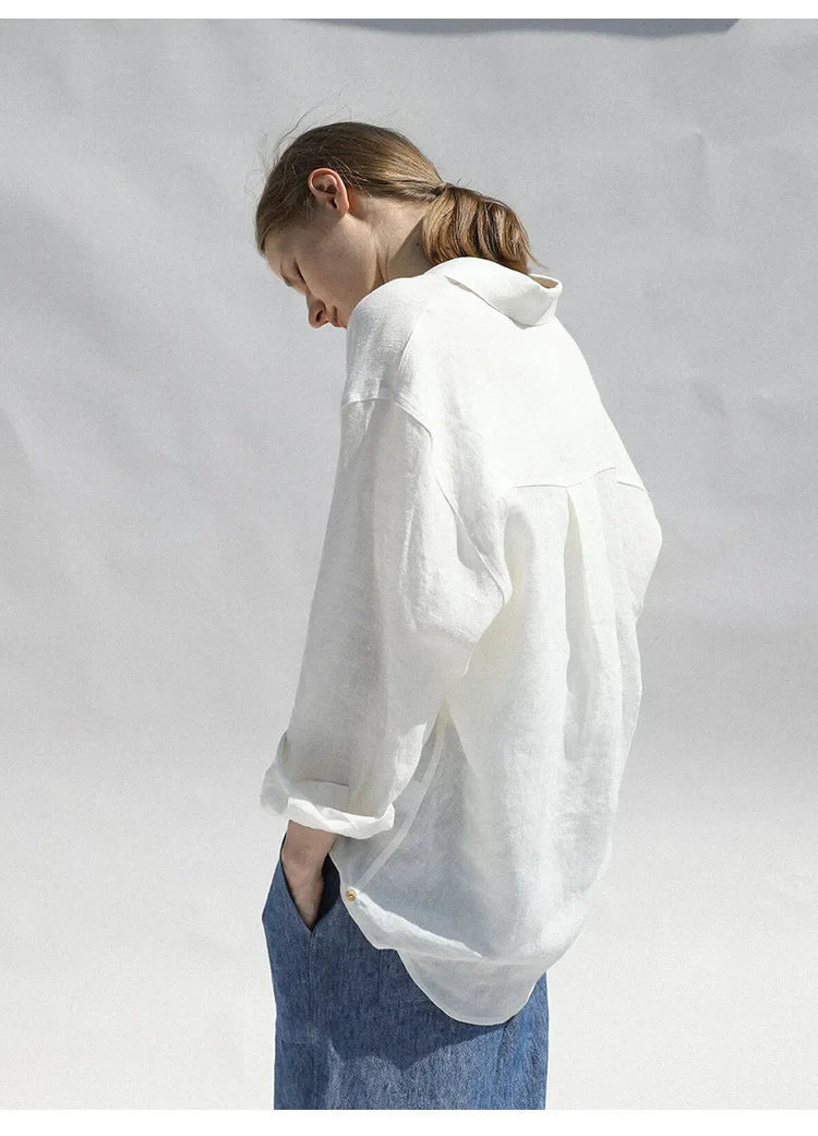 Anna-Berg | Oversized Button-Up Linen Blouse