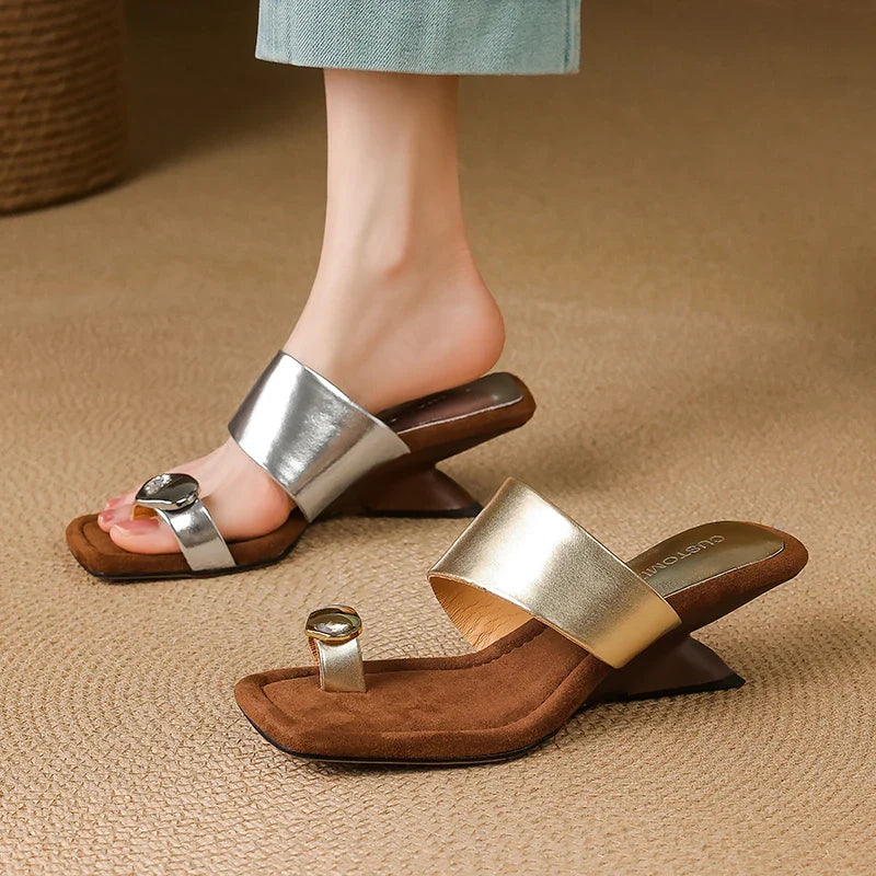 Anna-Berg | Silver Sculptural Heel Slide