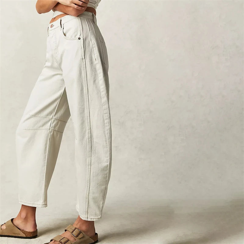Anna-Berg | Blue Barrel-Leg Denim Jeans