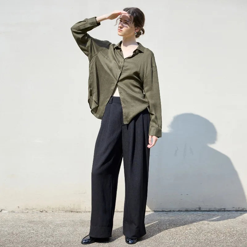 Anna-Berg | Relaxed Fit Button-Up Ramie Shirt
