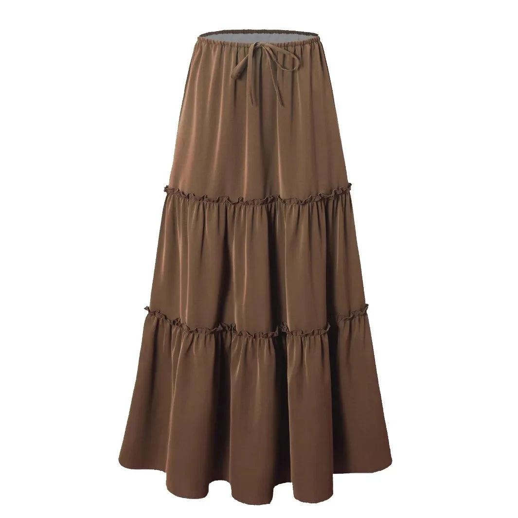 Anna-Berg | Sage Tiered Cotton Maxi Skirt
