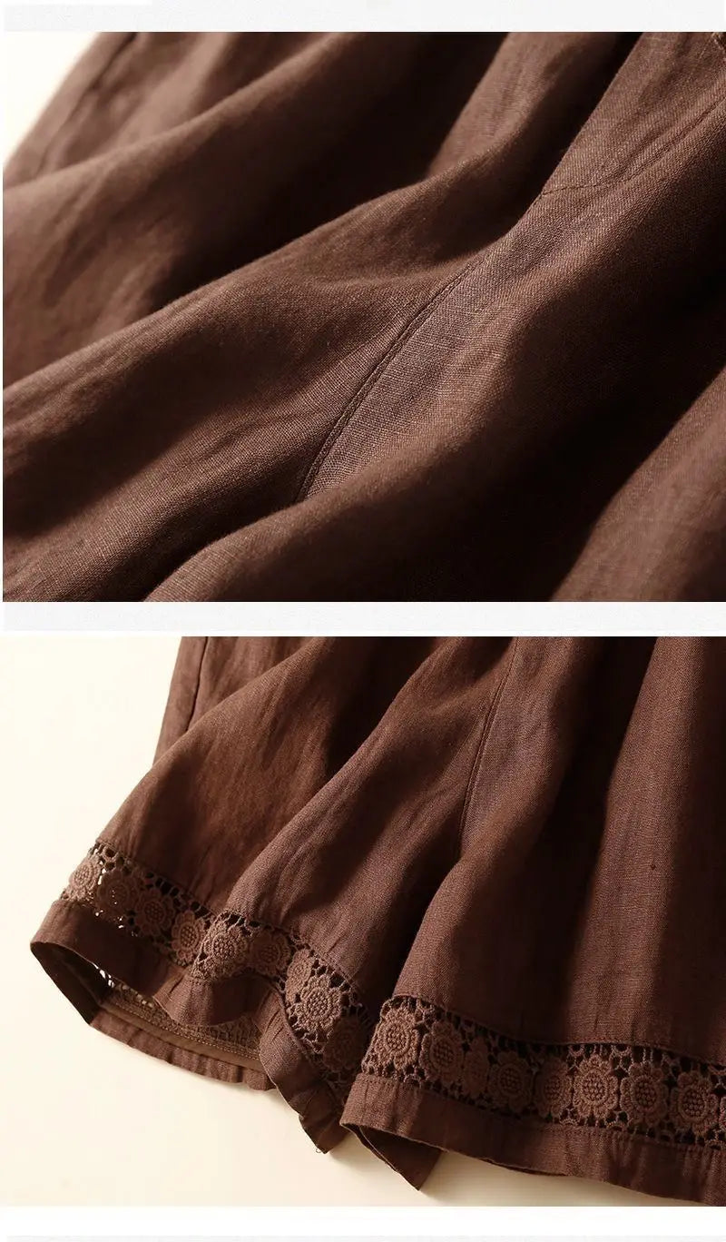 Anna-Berg | Embroidered Linen Shorts