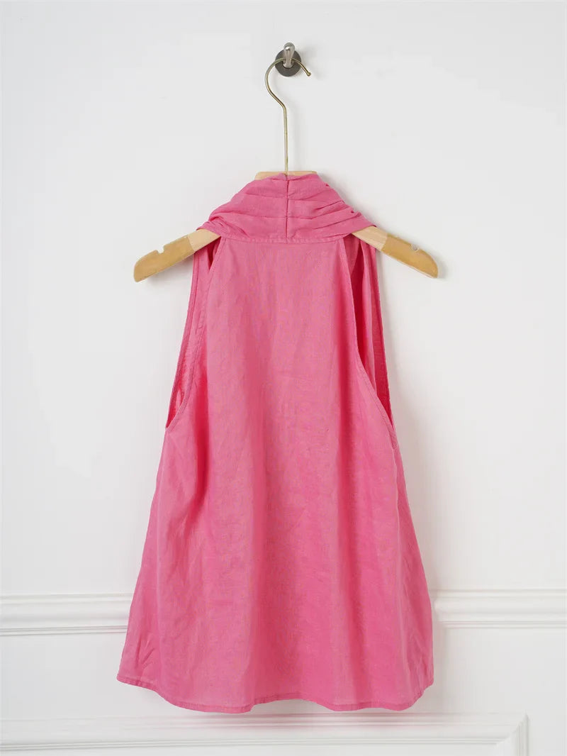 Anna-Berg | Natural Draped Linen Vest