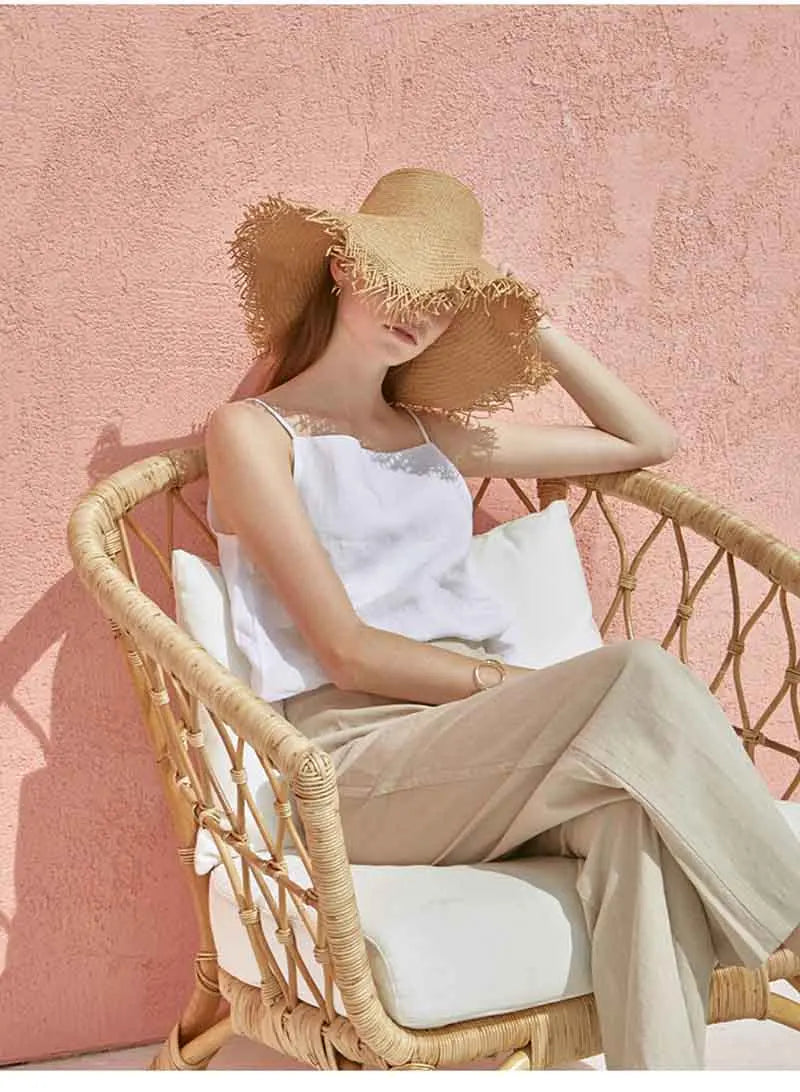 Anna-Berg | Satin-Strap Linen Cami