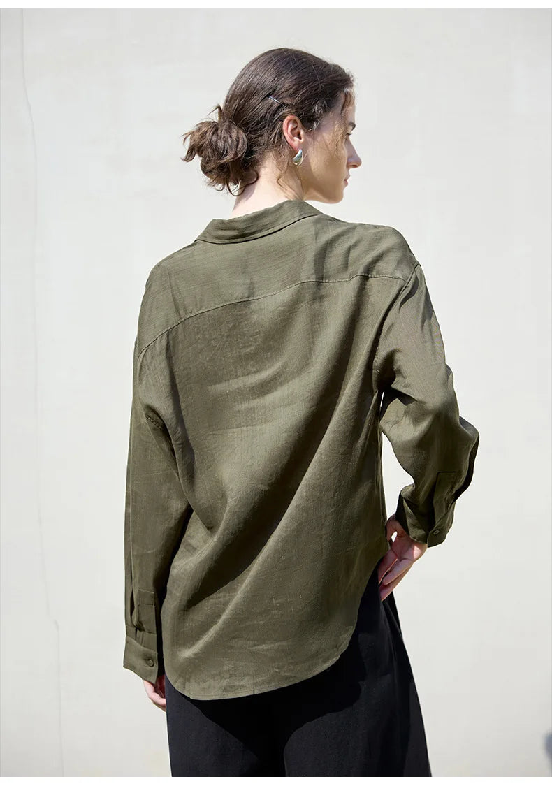 Anna-Berg | Relaxed Fit Button-Up Ramie Shirt