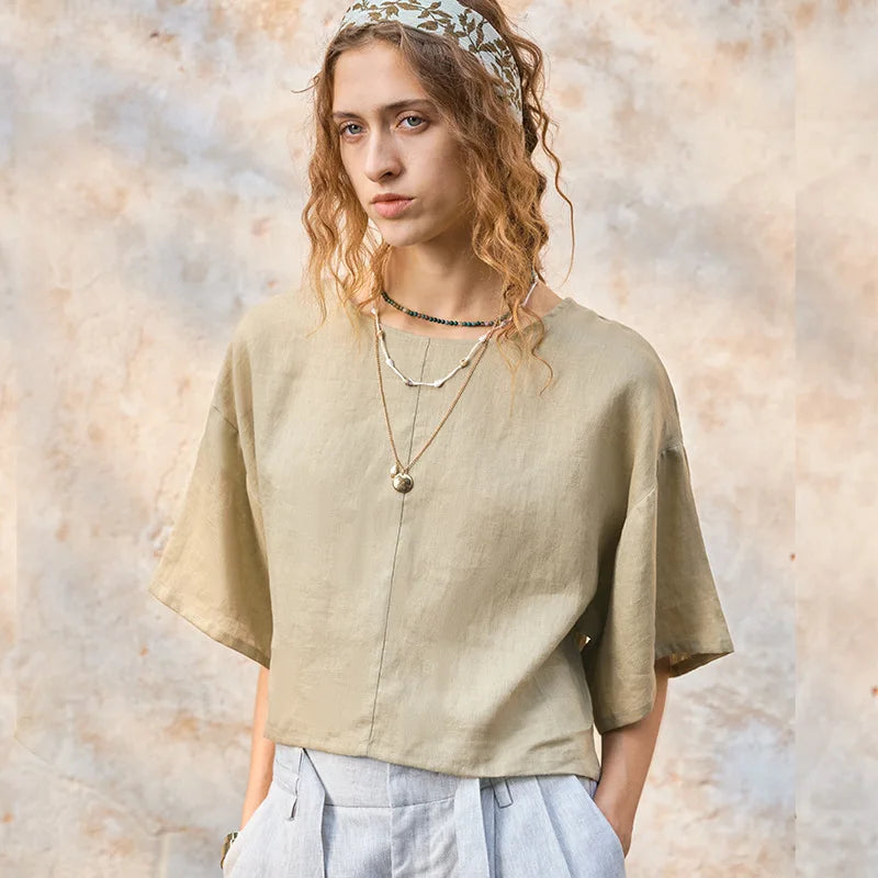 Anna-Berg | Flared-Sleeve Linen Pullover