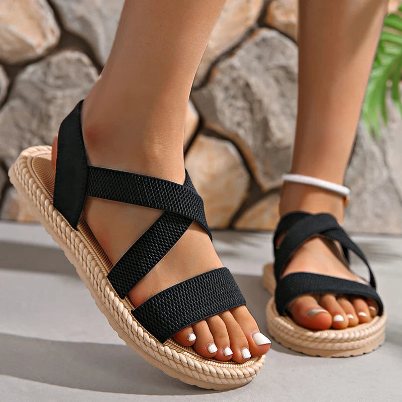 Anna-Berg | Leather Sandals with Ankle Strap